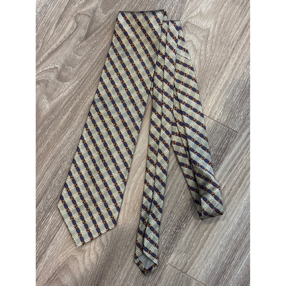 City of London Ferrell Reed Nordstrom Silk Tie Geometric Gold Blue Orange USA